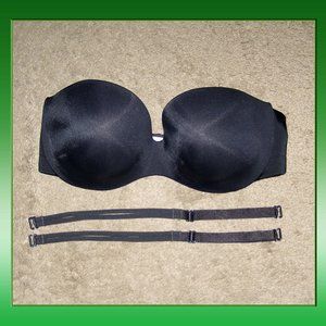 NEW 34C Warner's Black Strapless Bra w/Removable straps